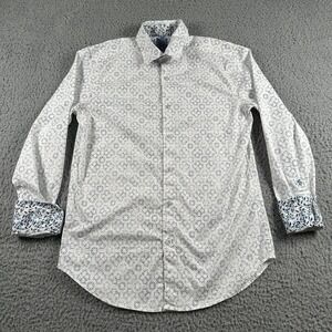Robert Graham Mens Shirt Small Geometric Button Down Flip Cuffs‎